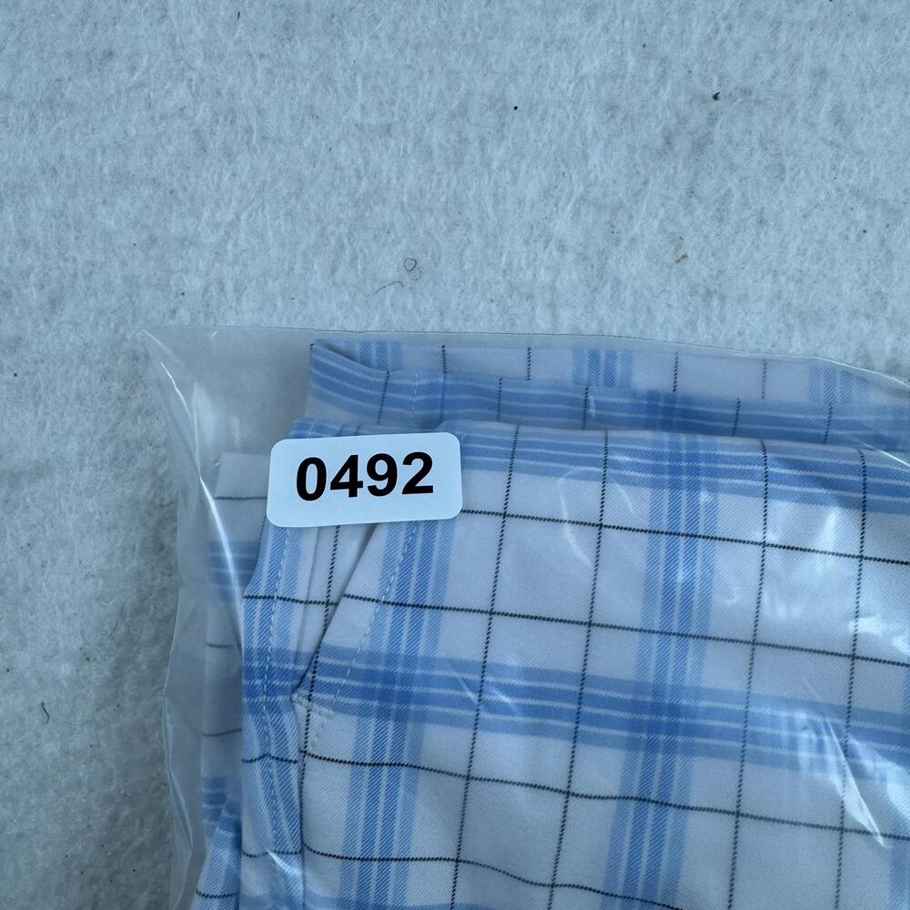 FootJoy Shorts Mens Size 32 Blue Plaid Chino Golf Stretch Microfiber Pockets - Picture 9 of 9